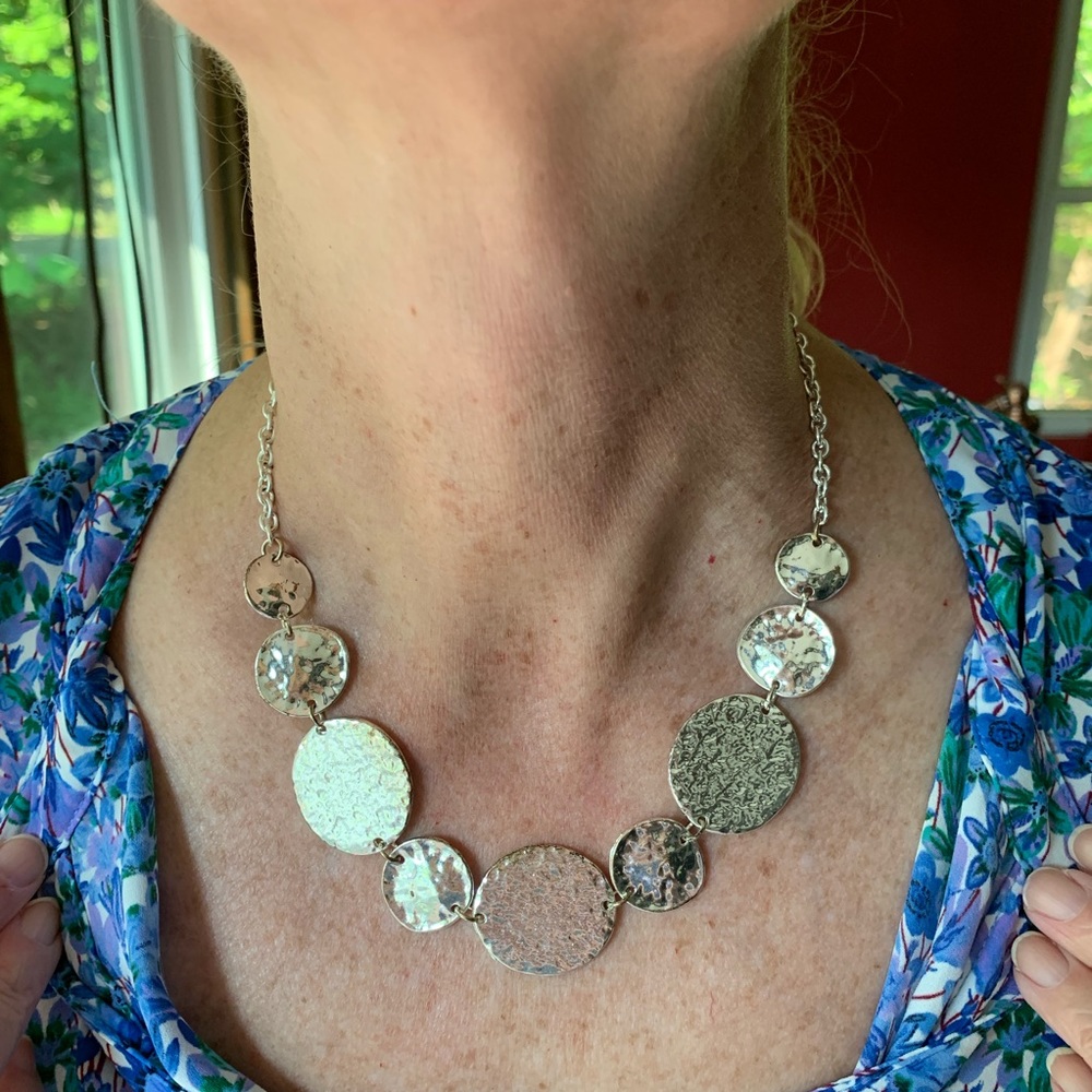 Stamped statement necklace